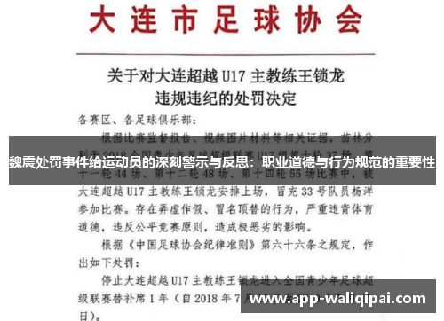 魏震处罚事件给运动员的深刻警示与反思：职业道德与行为规范的重要性